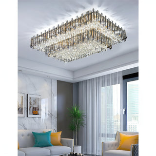 MIRODEMI® Acciano | Modern Rectangular Crystal Chandelier for Hotel 