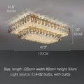MIRODEMI® Acciano | Modern Rectangular Crystal LED Chandelier 32 Bulbs 