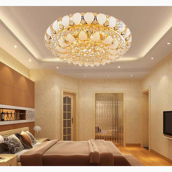 MIRODEMI® Acerenza | Luxury gold Modern Crystal LED Chandelier