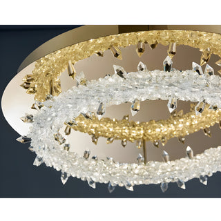 MIRODEMI® Acerno | Modern Round Crystal LED Ceiling Chandelier details