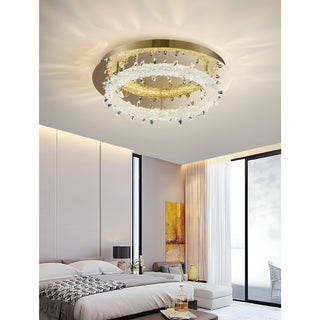 MIRODEMI® Acerno | Modern Round Crystal LED Ceiling Chandelier details