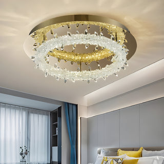 MIRODEMI® Acerno | Modern Round Crystal LED Ceiling Chandelier details