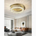 MIRODEMI® Acerno | Modern Round golden Crystal LED Ceiling Chandelier