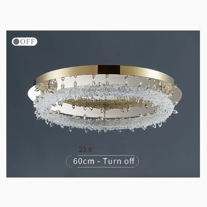 MIRODEMI® Acerno | Modern Round Crystal LED Ceiling Chandeliers off