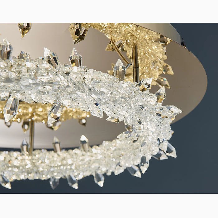 MIRODEMI® Acerno | Modern Round Crystal LED Ceiling Chandelier style