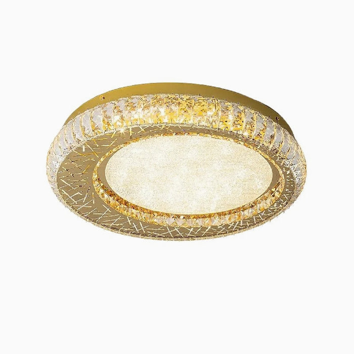MIRODEMI® Aci Castello | Modern Round golden LED Crystal Ceiling Chandelier