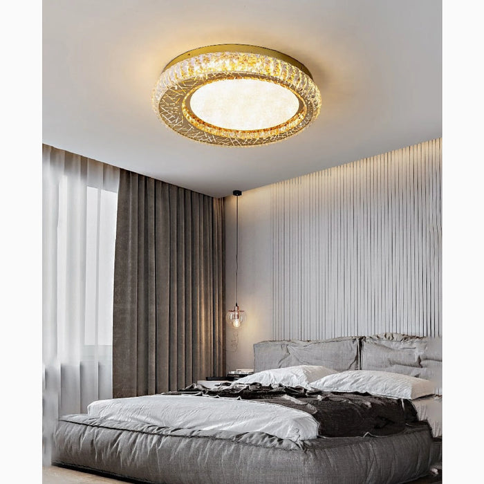 MIRODEMI® Aci Castello | Modern Round LED Crystal Ceiling Chandeliers