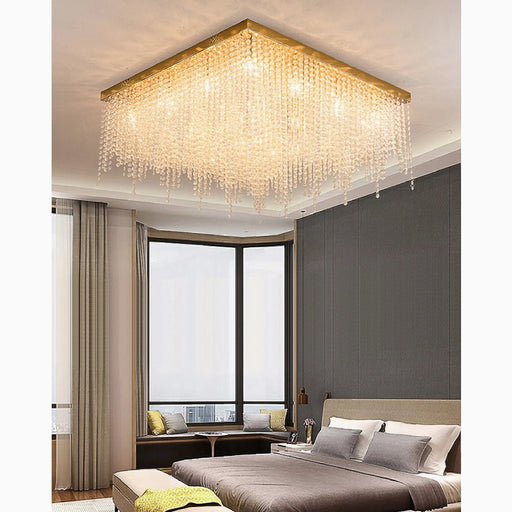 MIRODEMI® Aci Catena | Modern Square LED Ceiling Chandelier for bedroom