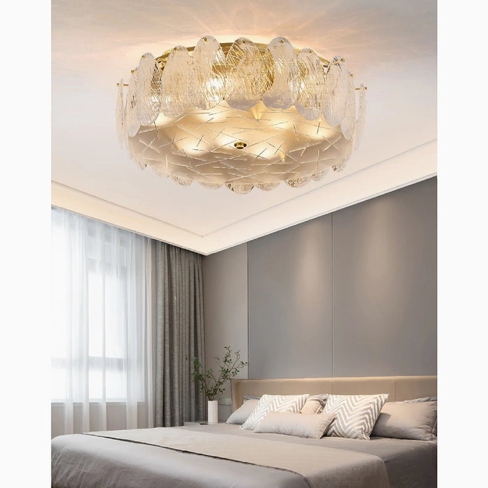 MIRODEMI® Aci | Modern gold Drum Ceiling LED Chandelier