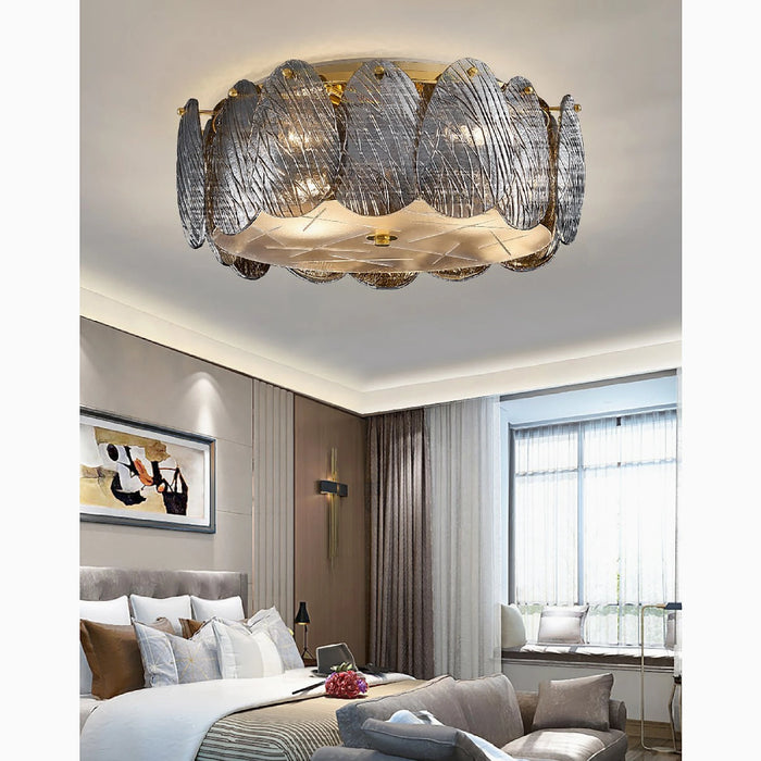 MIRODEMI® Aci | Modern chrome Drum Ceiling LED Chandelier