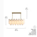 MIRODEMI Acquacanina Luxury Rectangle Gold Glass Modern Chandelier Parameters 105 cm