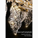 MIRODEMI Acquafondata Rectangle Gold Frosted Leaf Chandelier Glass Details