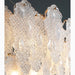MIRODEMI Acquafondata Rectangle Gold Frosted Glass Leaf Chandelier Details