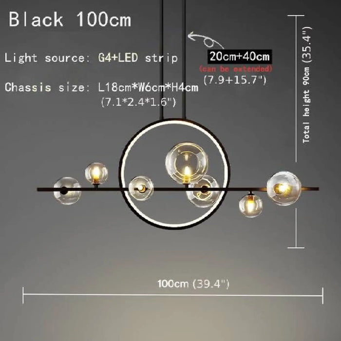MIRODEMI® Acqualagna | Wonderful White/Black Glass Bubble LED Chandelier For Dining room