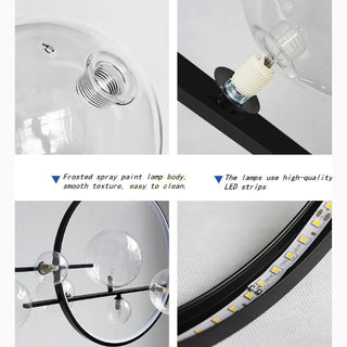 MIRODEMI® Acqualagna | White/Black Glass Bubble LED Chandelier For Dining room in Details