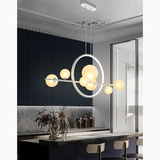 MIRODEMI® Acqualagna | White/Black Glass Bubble LED Chandelier For Kitchen Island