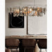 MIRODEMI® Acquanegra Cremonese | Postmodern Grey/Gold Metal Art Rectangle Chandelier For House