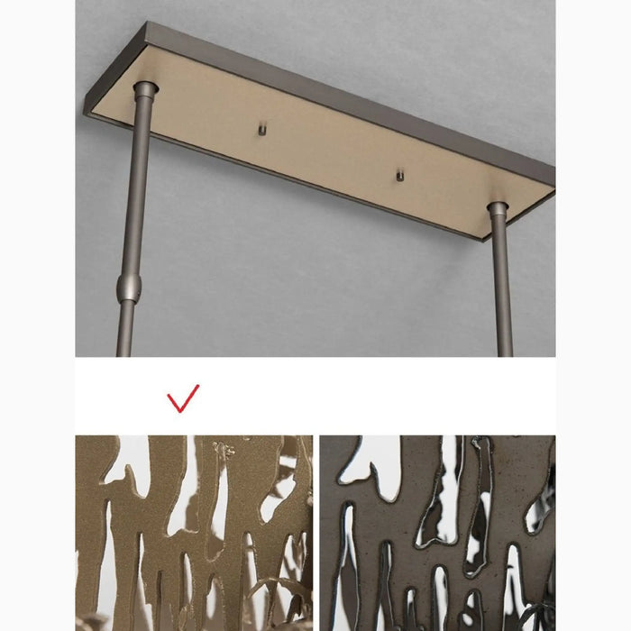 MIRODEMI® Acquanegra Cremonese | Postmodern Grey/Gold Metal Art Rectangle Chandelier For Modern Home