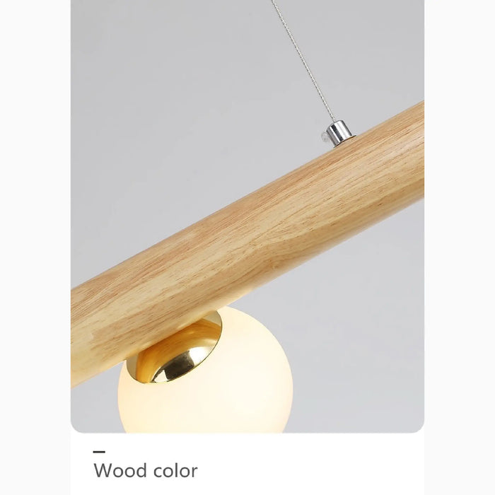 MIRODEMI® Acquanegra sul Chiese | Luxury Nordic Wood color Glass ball LED Chandelier For Kitchen Island