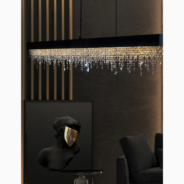 MIRODEMI® Acquapendente | Gold/Chrome/Black Modern Rectangle Chandelier for House | S2024S