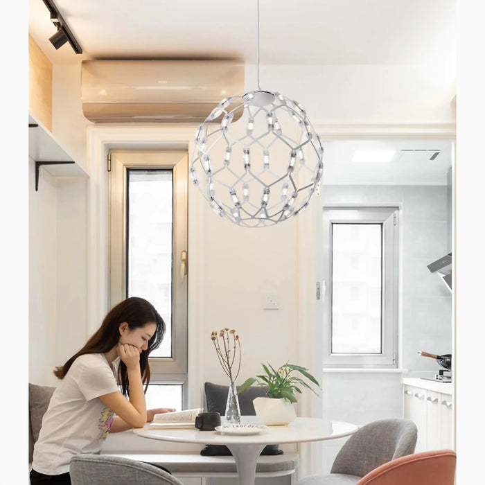 MIRODEMI® Acquaro | Stylish Black/White Pendant Ball-Shaped Chandelier for Living Room