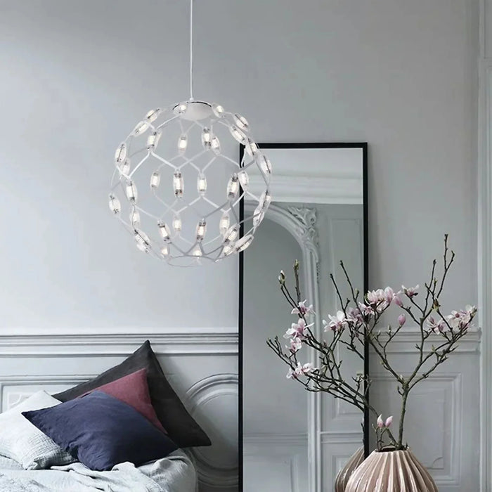 MIRODEMI® Acquaro | Stylish Black/White Pendant Ball-Shaped Hanging Light Fixture