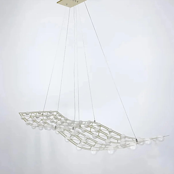 MIRODEMI® Acquasanta Terme | Nordic Design Chic Gold Wave-Shaped Pendant Chandelier