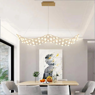 MIRODEMI® Acquasanta Terme | Chic Gold Nordic Wave-Shaped Pendant Chandelier