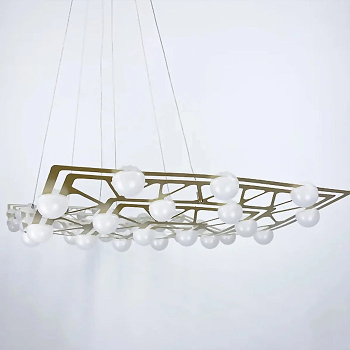 MIRODEMI® Acquasanta Terme | Chic Gold Wave-Shaped Pendant Chandelier for Dining Room