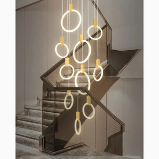 MIRODEMI® Acquasparta | Luxury Modern Pendant Golden Rings Chandelier