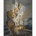 MIRODEMI® Acquasparta | Luxury Modern Pendant Gold Rings Chandelier for Stairwell