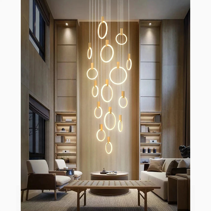 MIRODEMI® Acquasparta | Luxury Modern Pendant Gold Rings Light Fixture