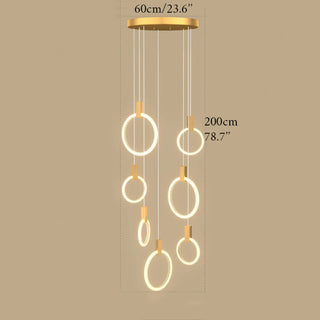 MIRODEMI® Acquasparta | Luxury Modern Pendant Gold Rings Designer Pendant Lighting Fixture for Staircase