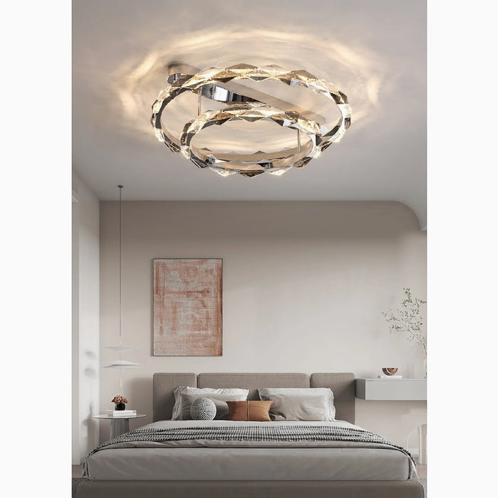 MIRODEMI® Acquedolci | Luxury Crystal Circular Ceiling light for bedroom