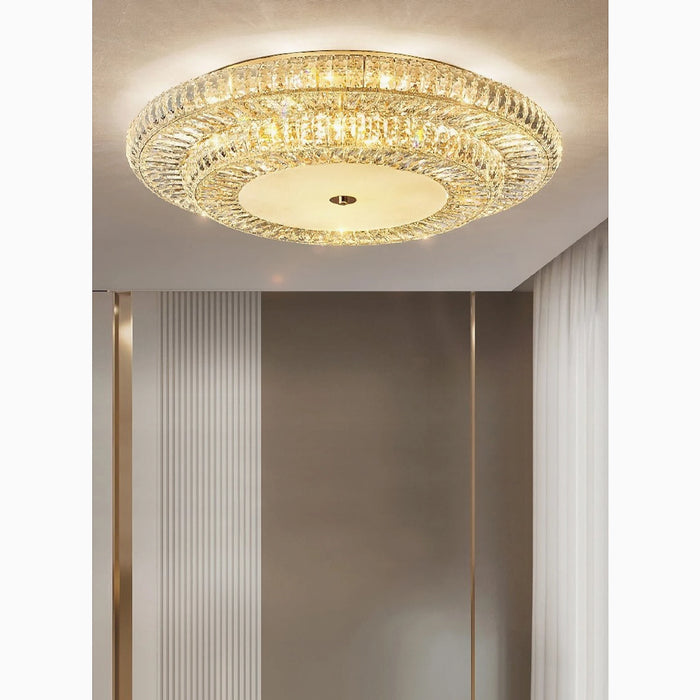 MIRODEMI® Acqui Terme | Modern Round LED Crystal Ceiling Chandelier for office