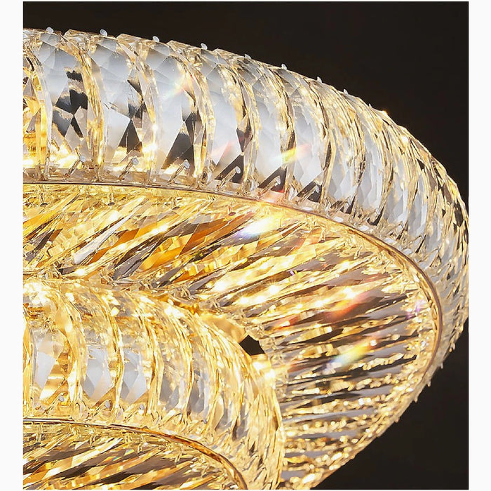 MIRODEMI® Acqui Terme | Modern Round LED Crystal Ceiling Chandelier light