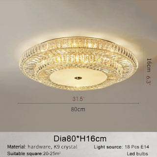 MIRODEMI® Acqui Terme | Modern Round LED Crystal Ceiling Chandelier large