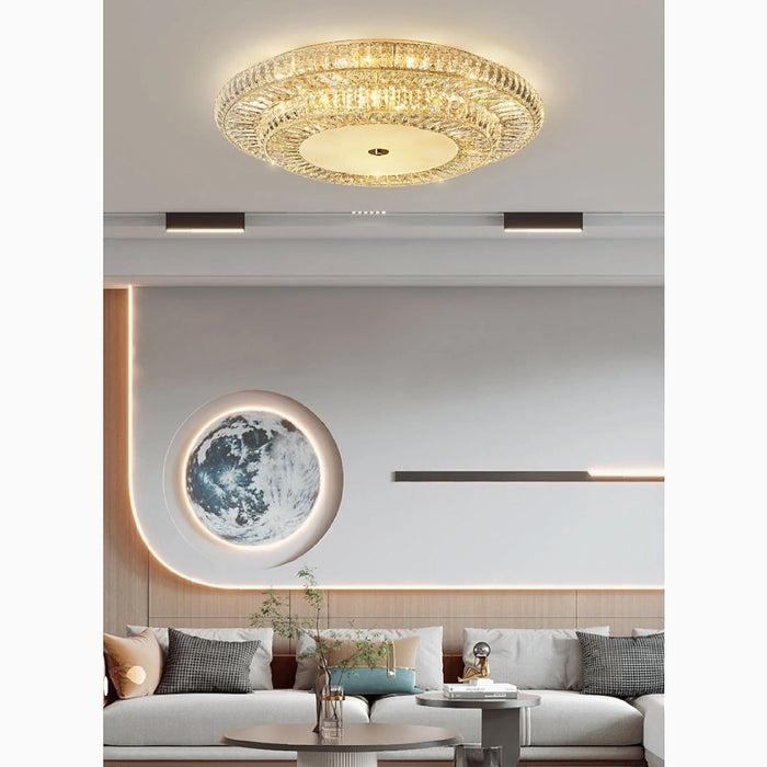 MIRODEMI® Acqui Terme | Modern Round LED Crystal Ceiling Chandelier for home
