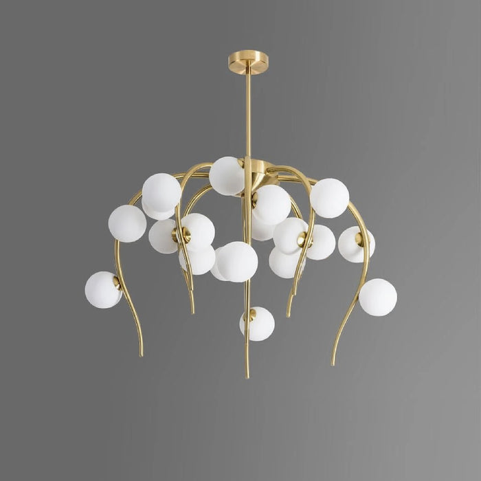 MIRODEMI® Acri | Jellyfish-Shaped gold Chandelier with Glass Ball Lights