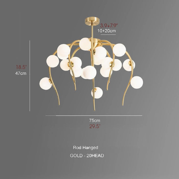 MIRODEMI® Acri | Jellyfish-Shaped Chandelier with Ball Lights