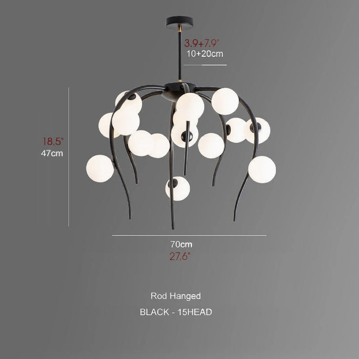 MIRODEMI® Acri | Jellyfish-Shaped Chandelier with Glass Ball Lights for bedroom