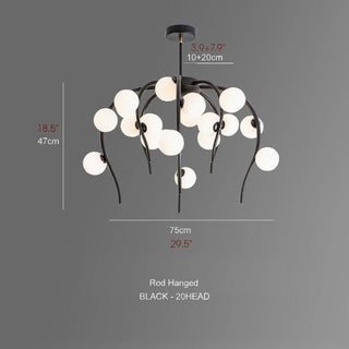 MIRODEMI® Acri | Jellyfish-Shaped Chandelier with Glass Ball Light