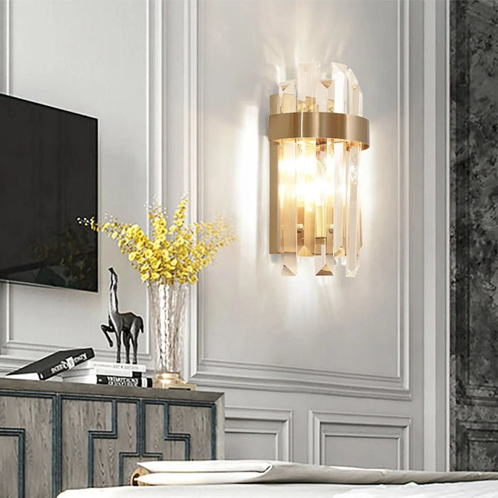 MIRODEMI® Adige Gold Crystal Wall Lamp  | modern interior | luxury lighting | stunning design