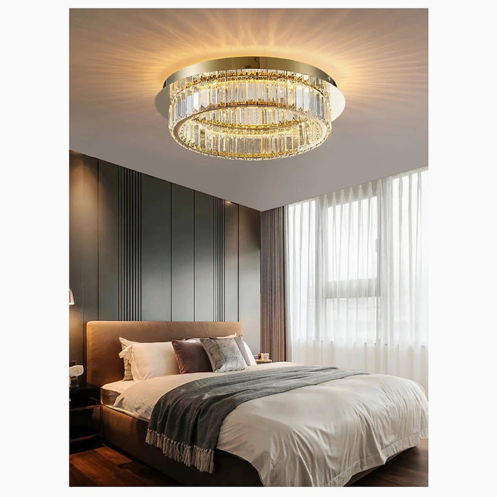 MIRODEMI® Adrara | Stunning Gold Led Crystal Ceiling Chandelier
