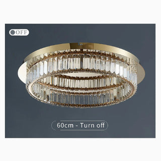 MIRODEMI® Adrara | Stunning Gold Led Crystal Ceiling Chandelier off