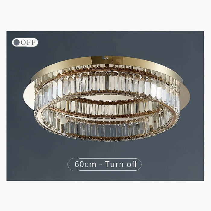 MIRODEMI® Adrara | Stunning Gold Led Crystal Ceiling Chandelier off