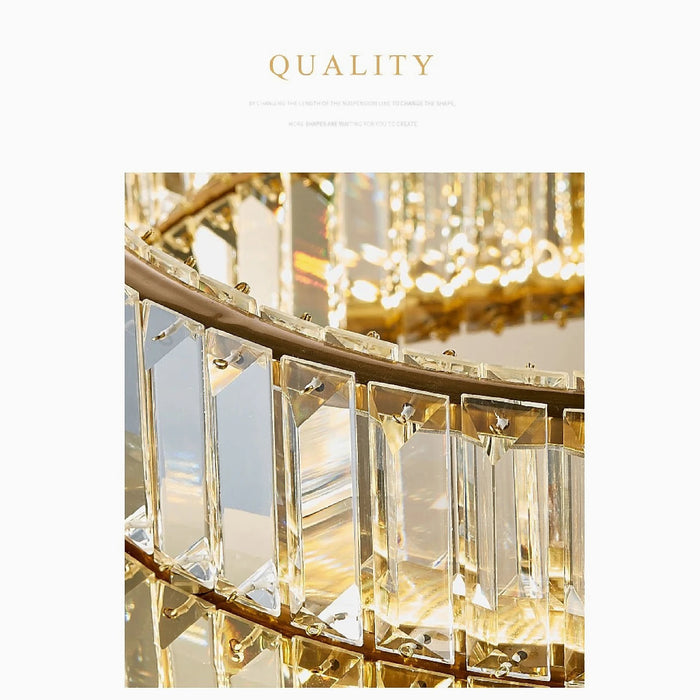 MIRODEMI® Adrara | Stunning Gold Led Crystal Ceiling lamp