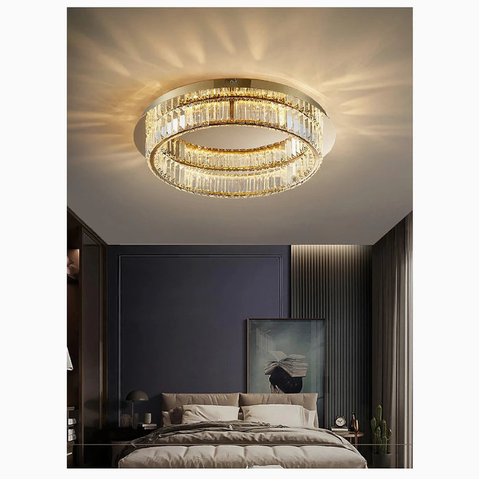 MIRODEMI® Adrara | Stunning Golden Led Crystal Ceiling Chandelier