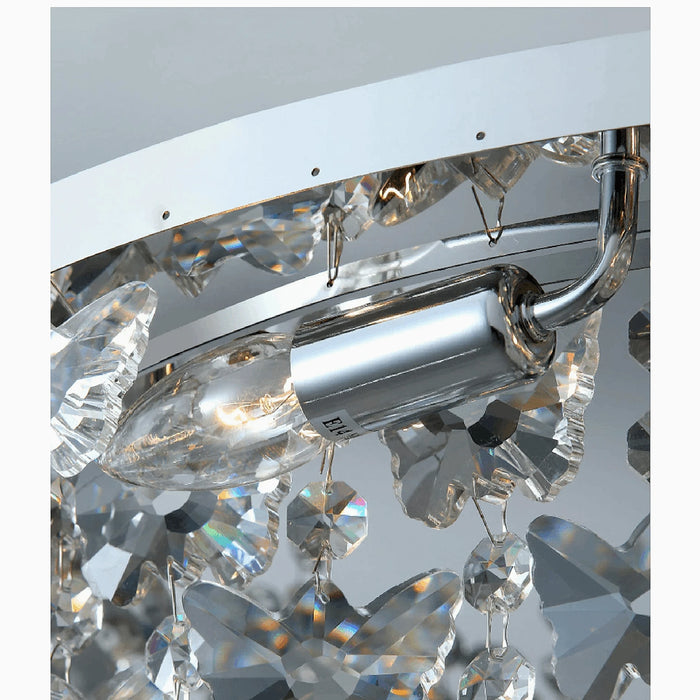 MIRODEMI® Adro | Round modern chrome gold crystal ceiling light