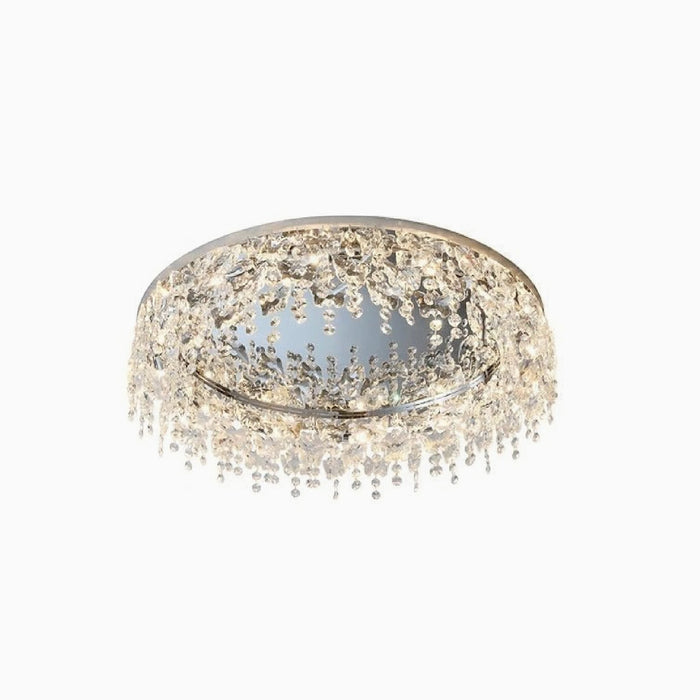MIRODEMI® Adro | Round modern chrome gold crystal light